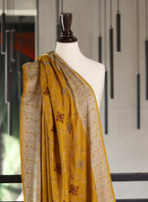 Royal Fashion Embroidered Woolen Shawls - RF24SH A6JB-01 Mustard
